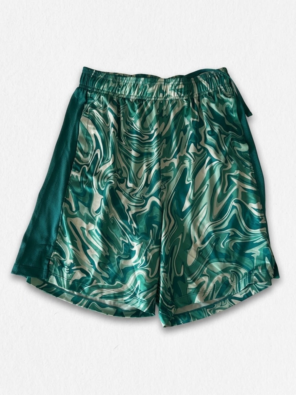 Under Armour Mens Medium Teal Green Marble Athletic Gym Shorts